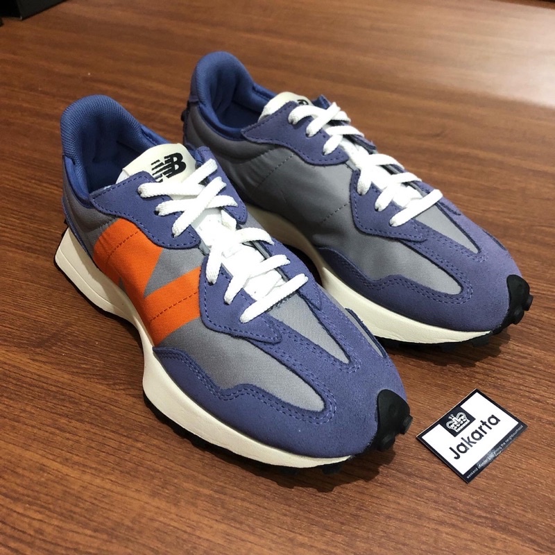 New Balance 327 Women Magnetic Blue Varsity Orange