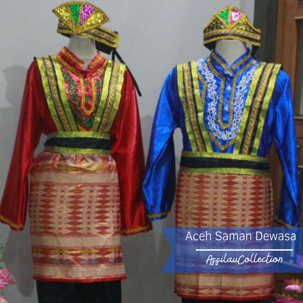 Baju adat dewasa tari Saman Aceh satuan (Laki/Cewek)