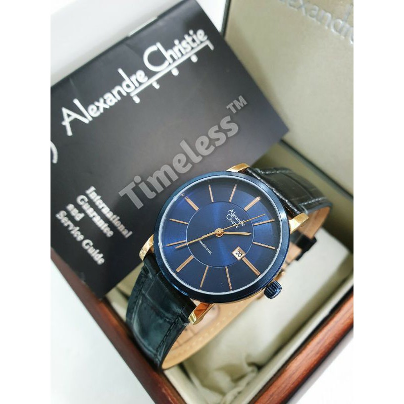 Jam Tangan Wanita Alexandre Christie AC 8344 LD Blue Rosegold