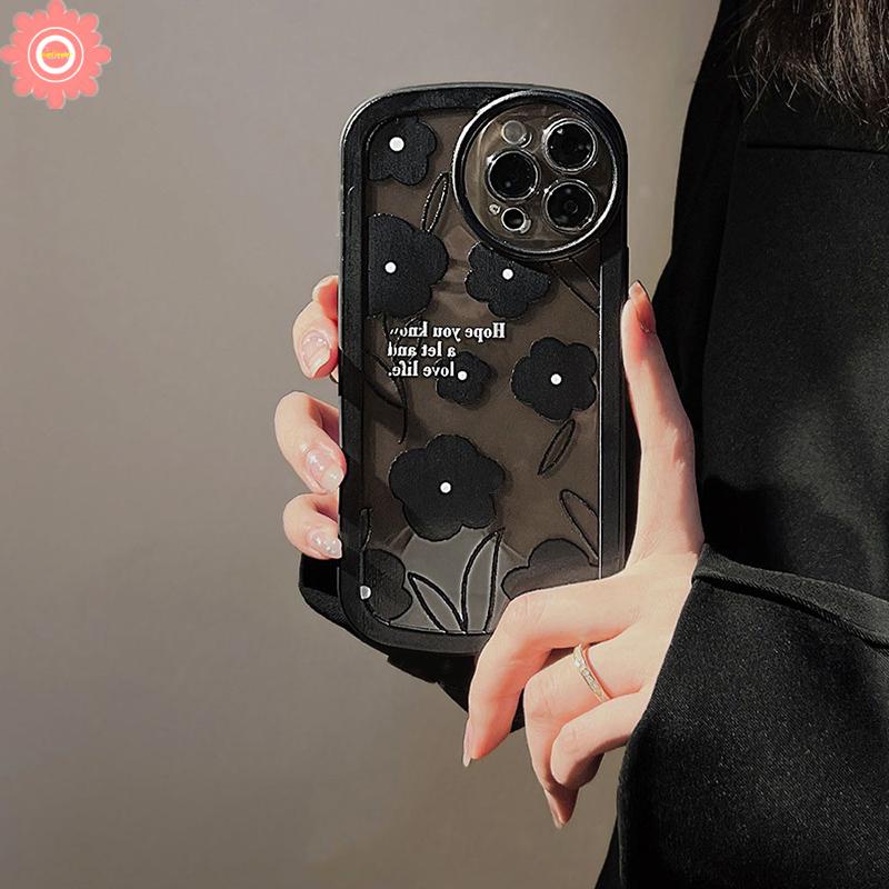 Soft Case TPU Motif Bunga Hitam Untuk Samsung A03 A32 A50 A12 A13 A02s A22 A50s M32 A53 5G A03s A52 A51 A30s A31 A52s A33 M22S A11