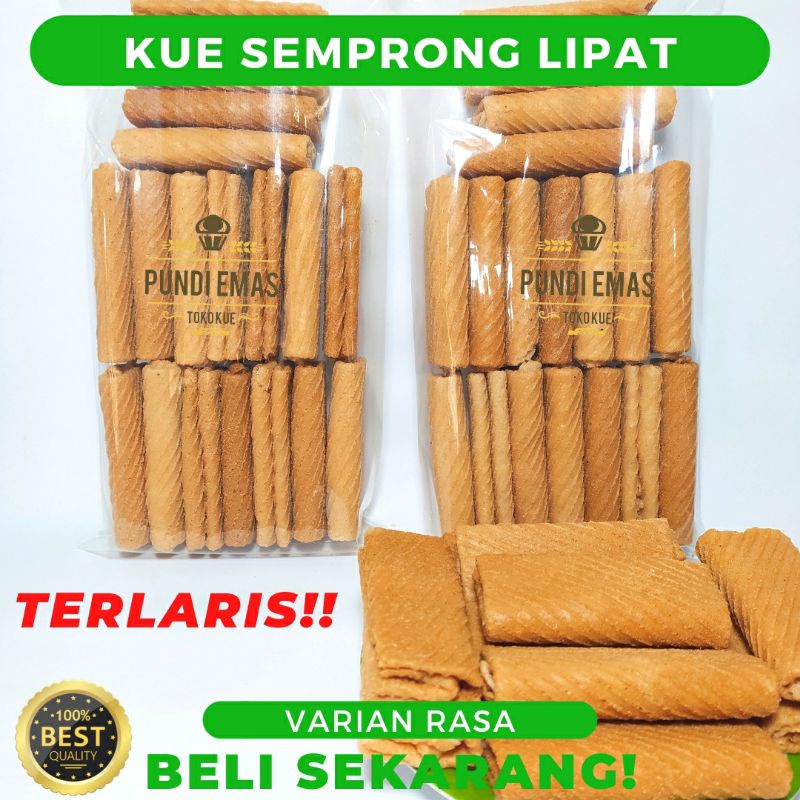 Semprong Lipat Kue Semprong Dompet Terlaris Kiloan 250 Gram / Roll