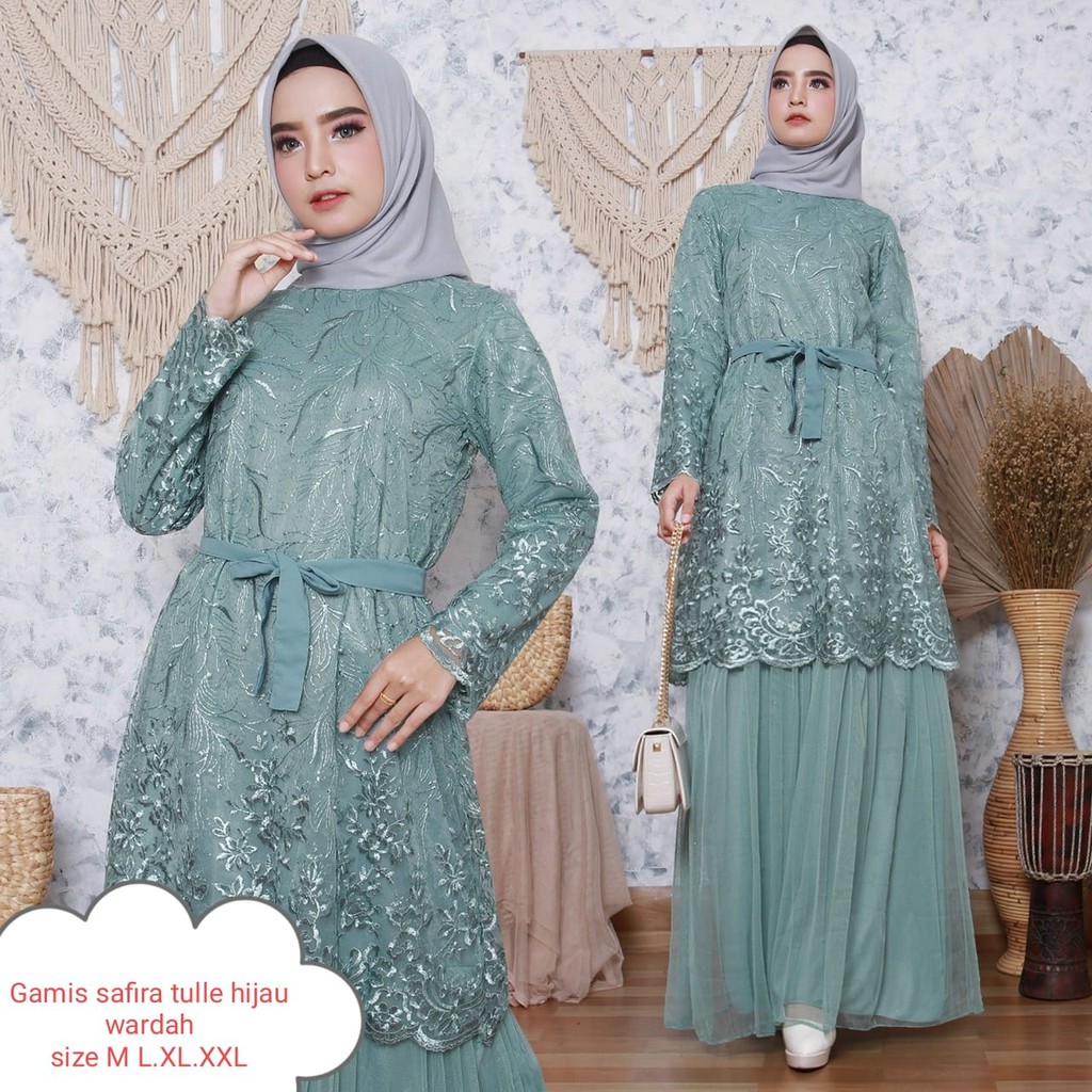 Gamis Safira Tulle Terbaru / Pakaian Tulle Pesta / Baju Kondangan / Pesta