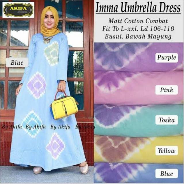 Gamis kaos pelangi cantik, bahan kaos premium