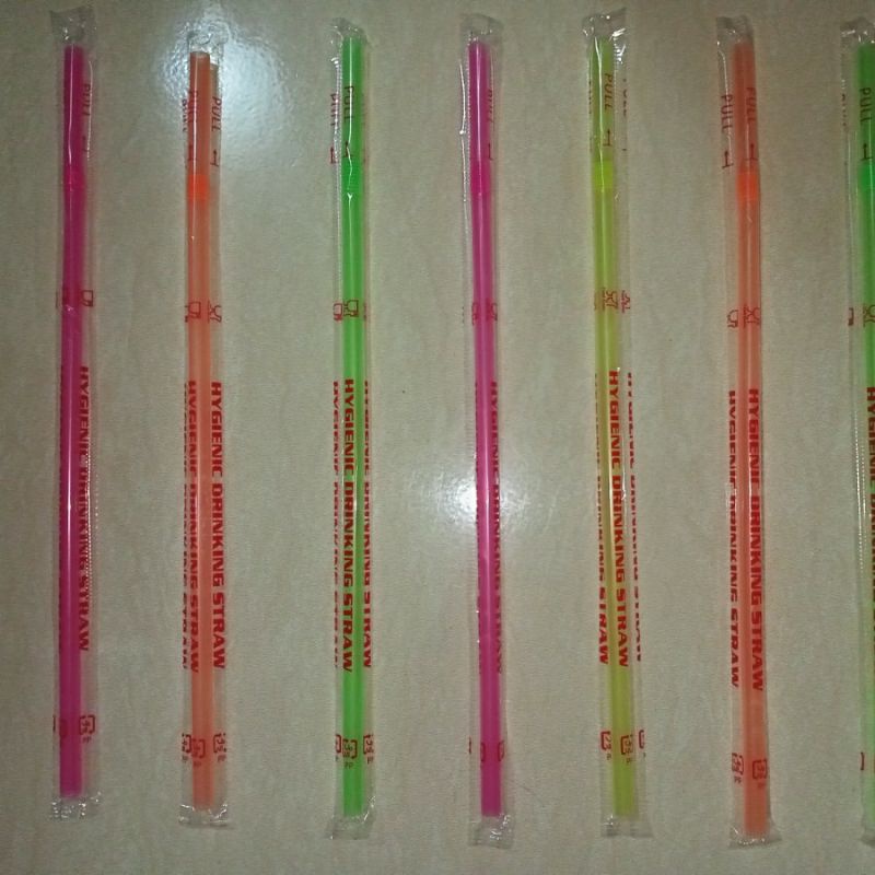 SEDOTAN BENGKOK NEON WARNA WARNi/Sedotan Tekuk 1 PACK iSi 100 pc