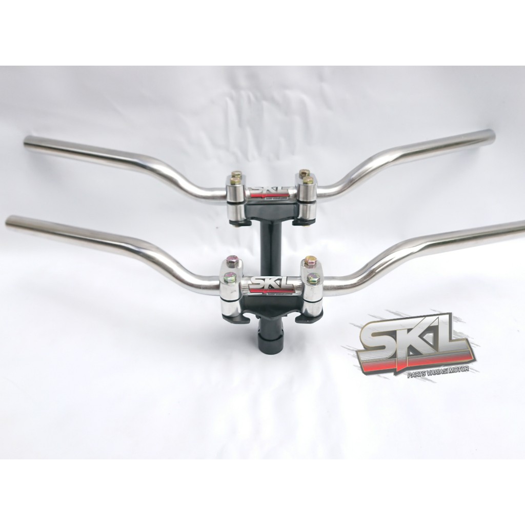 Paket Stang Rzr Plus Dudukan Stang Racing Road Race Universal Motor Honda Yamaha Suzuki Satu Sett