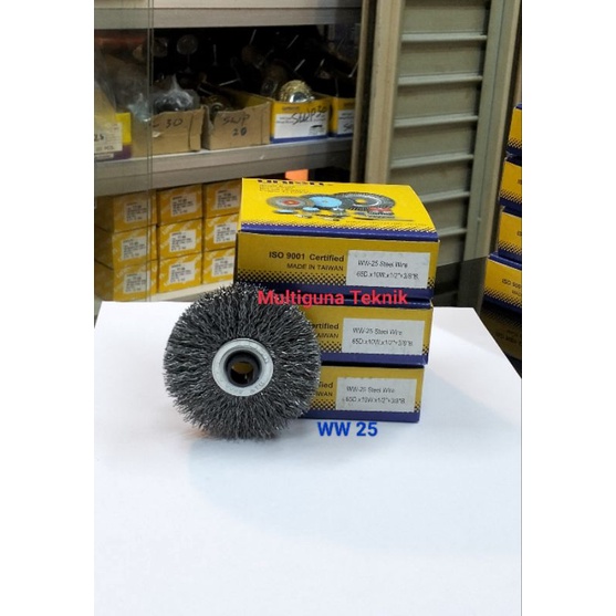 sikat puring kawat baja wheel brushes WW 25/ 2,5inch 65mm Union