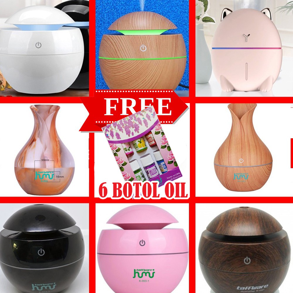 Ultrasonic Air Humidifier Aroma Therapy  7 Color LED Lights Auto Off