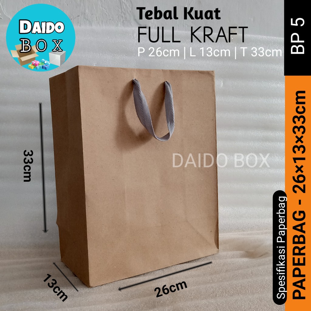 

ISI 12 BIJI Paper Bag Murah 26x13x33 Bp5 | Kantong | Tas Kertas | Paperbag Polos