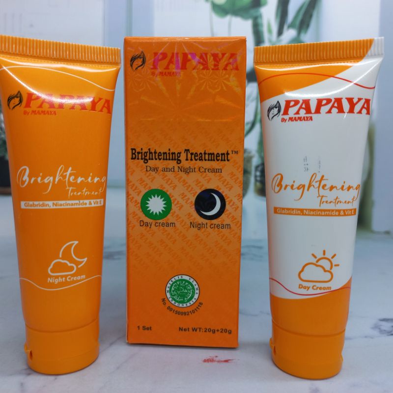 CREAM Mamaya BRIGHTENING TREATMENT PAPAYA BY MAMAYA DAY&amp;NIGHT CREAM 20+20 G BPOM