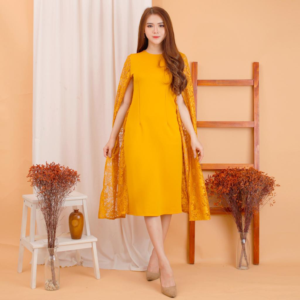 Kathryn collection #142 , DRES ROK SPAN SCUBA IMPORT PREMIUM KOMBINASI BRUKAT GLITER