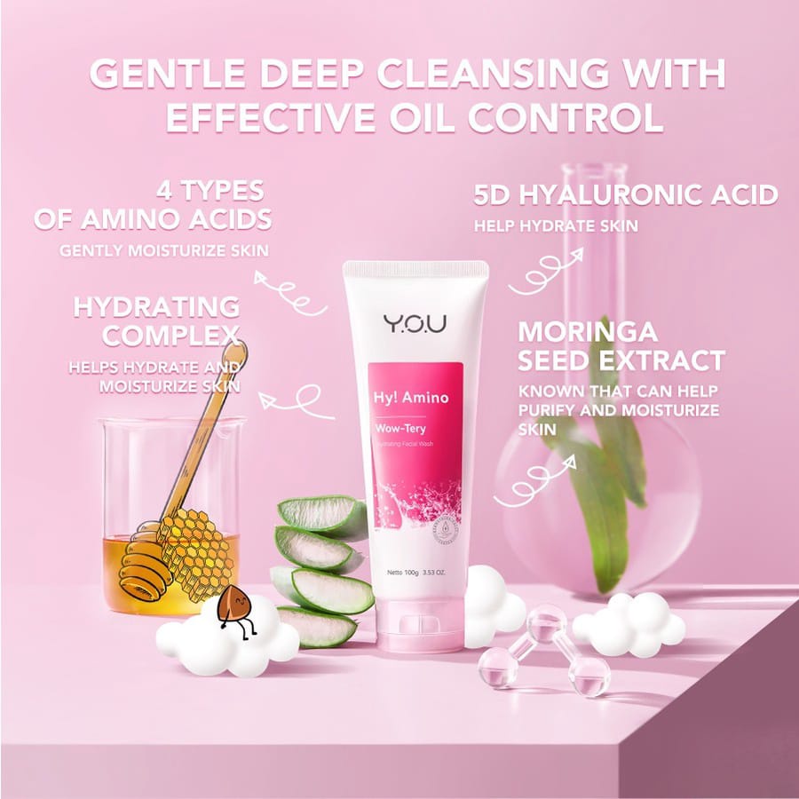 [TERMURAH] YOU Hy! Amino Facial Wash | Oil Control, Hydrating, Brightening, Anti-Acne