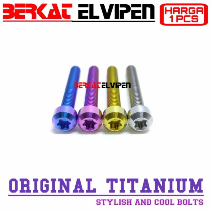 Baut Mur Pengencang Baut Titanium M6X40 Drat 10 Panjang 40Mm 4Cm