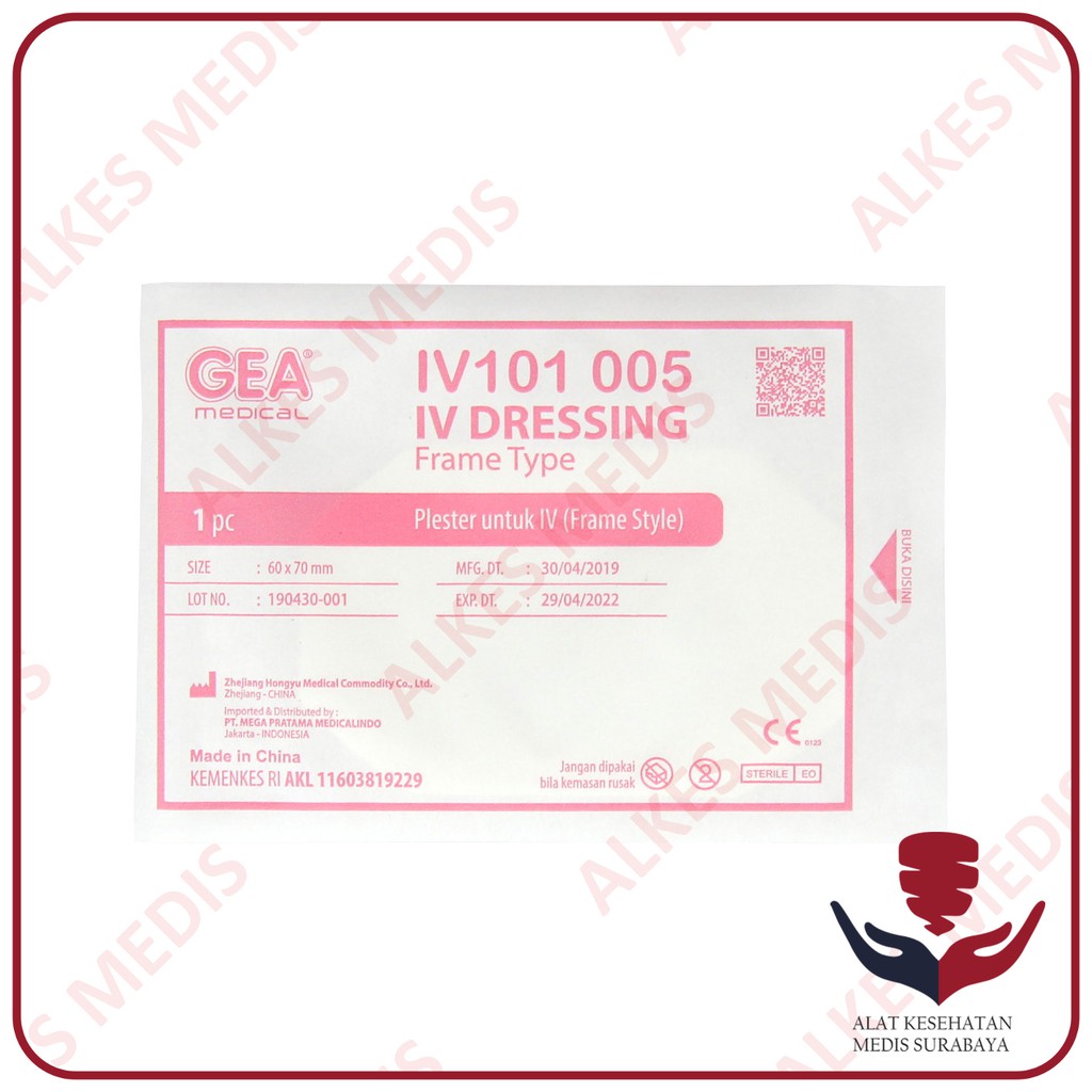 IV Dressing 6 x 7 cm Penutup Luka Plester Film Transparan Infus Gea
