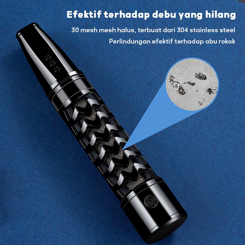 Pemantik Rokok / Pipa Asbak Portable / Asbak Rokok Portable / holder filter rokok / Enclosed No dust loss with USB Tungsten Coil Lighter / Usb Rechargeable Cigarette Lighter