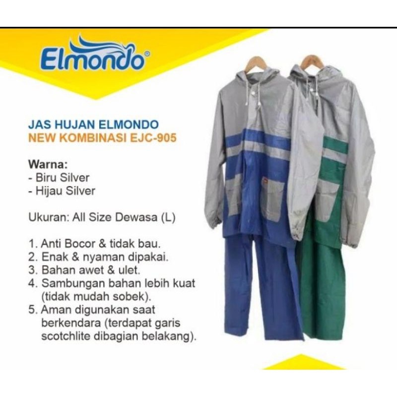 Jas Hujan Elmondo / Setelan Jas Hujan / Jas Hujan Rain City / Jas Hujan Pria / Jktumbrella - 905