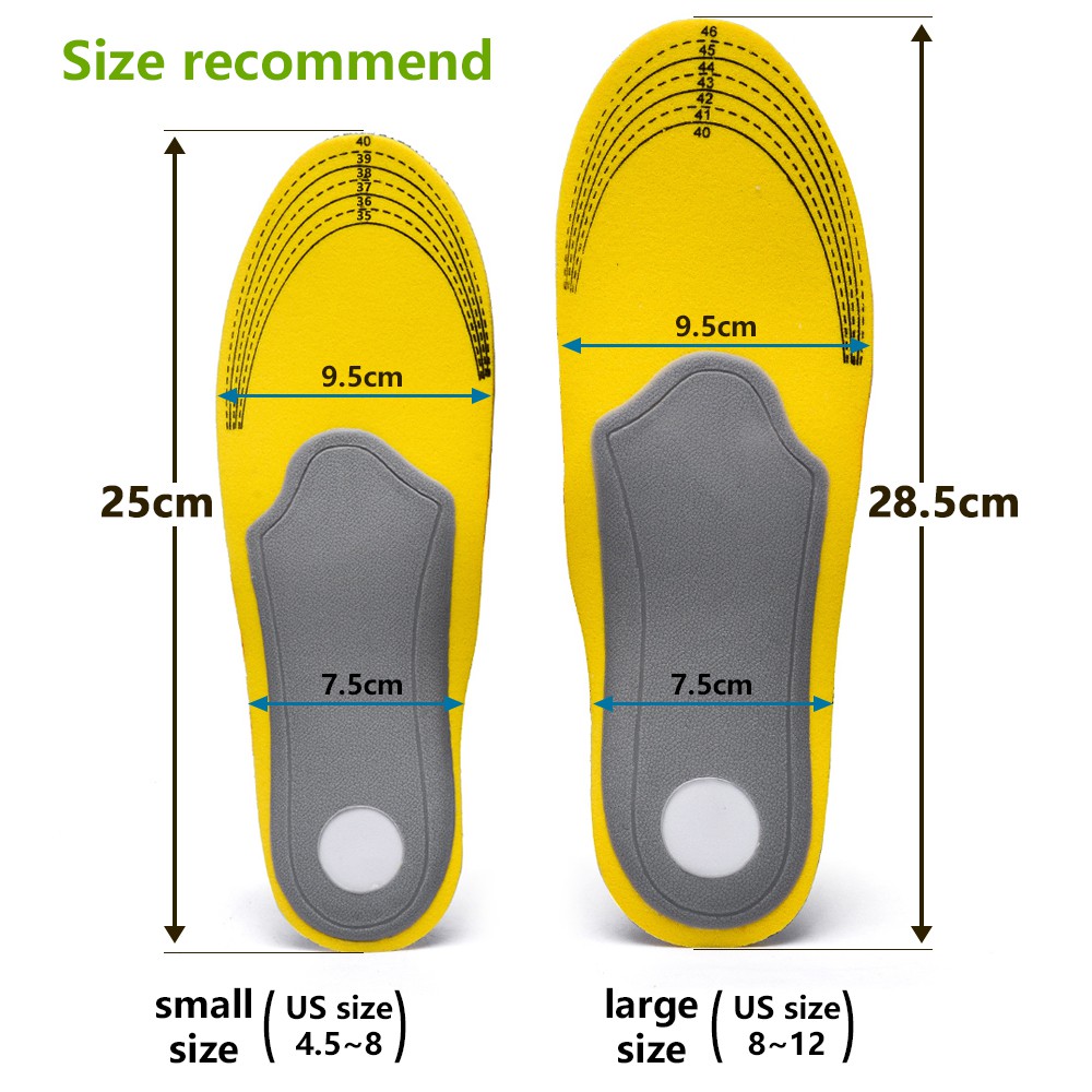 Cushion Pad Kaki Pria dan Wanita, Insole Sisipan Sepatu Orthotic untuk Perawatan Kesehatan Kaki Elbow Varus  Ukuran 35-46