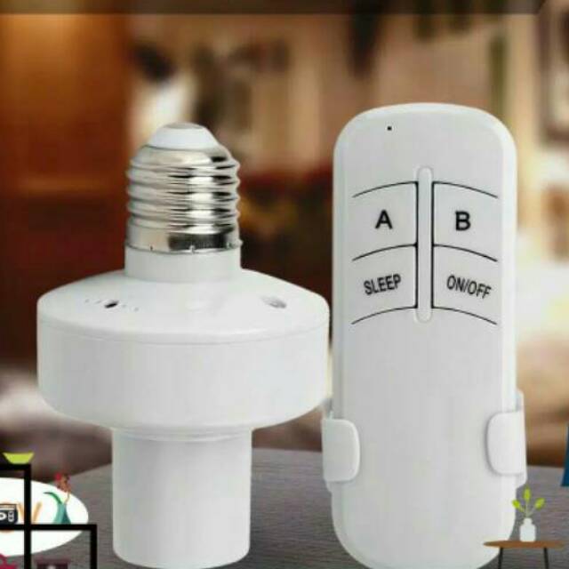 Fitting lampu remote E27 on off menggunakan remote kontrol