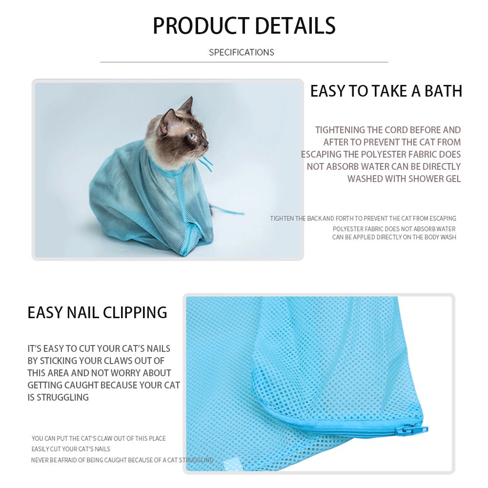 Grooming Bag Kucing/Kucing Kantong Mandi Tas/Cat Bath Bag/Tas Kantong Jaring Kucing