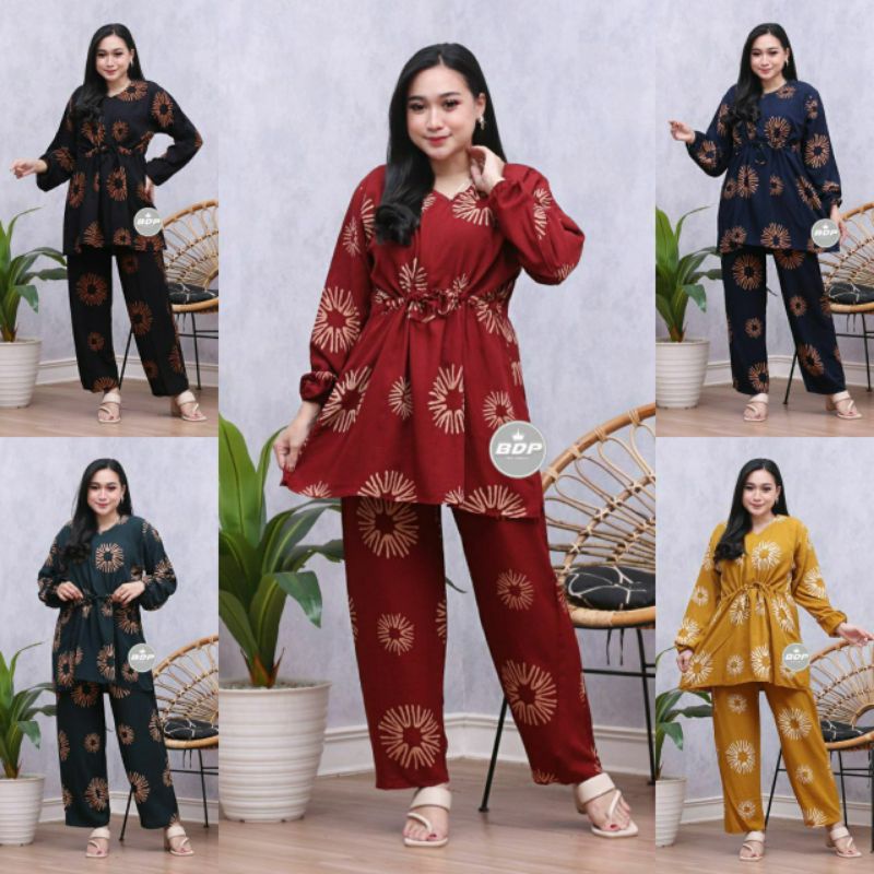 Random Motif SETELAN RAYON LONG  JUMBO XXXL LD 120 / SETCEL JUMBO / ONE SET RAYON / SET WANITA RAYON