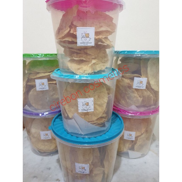 

cemilan emping manis asin gurih toples