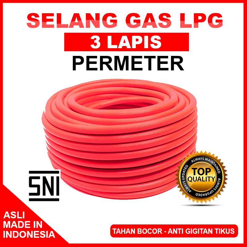 SELANG GAS SNI / SELANG KOMPOR GAS / SELANG GAS 3 LAPIS MERAH / SELANG GAS SNI KOMPOR