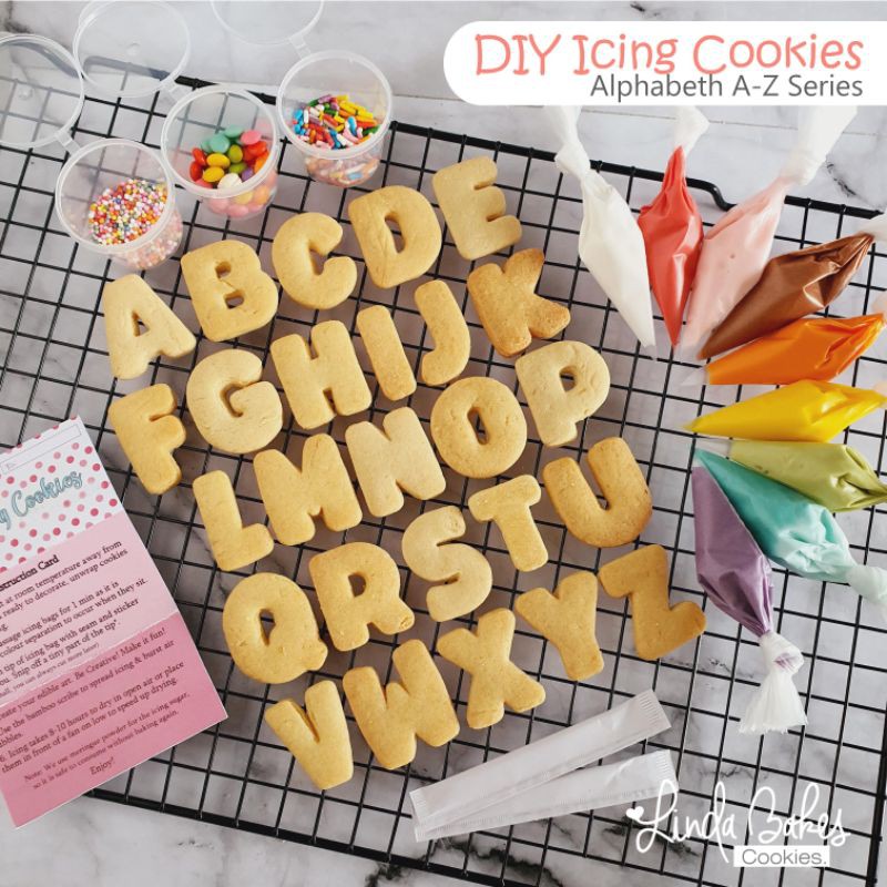 

DIY Icing Cookies | Decorating | Kukis Hias | Kue Kering | Souvenir - Alphabet Series