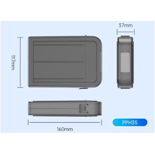 Storage case hdd ssd hard disk protector box orico 2.5&quot; PP eva anti shock water dust proof pph25 pph-25 - Hardcase harddisk drive 2.5 inch