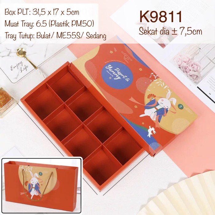 

Kotak Mooncake isi 8| sekat 8| K9811 dus Kue Bulan| Box| Packaging | K90| K98