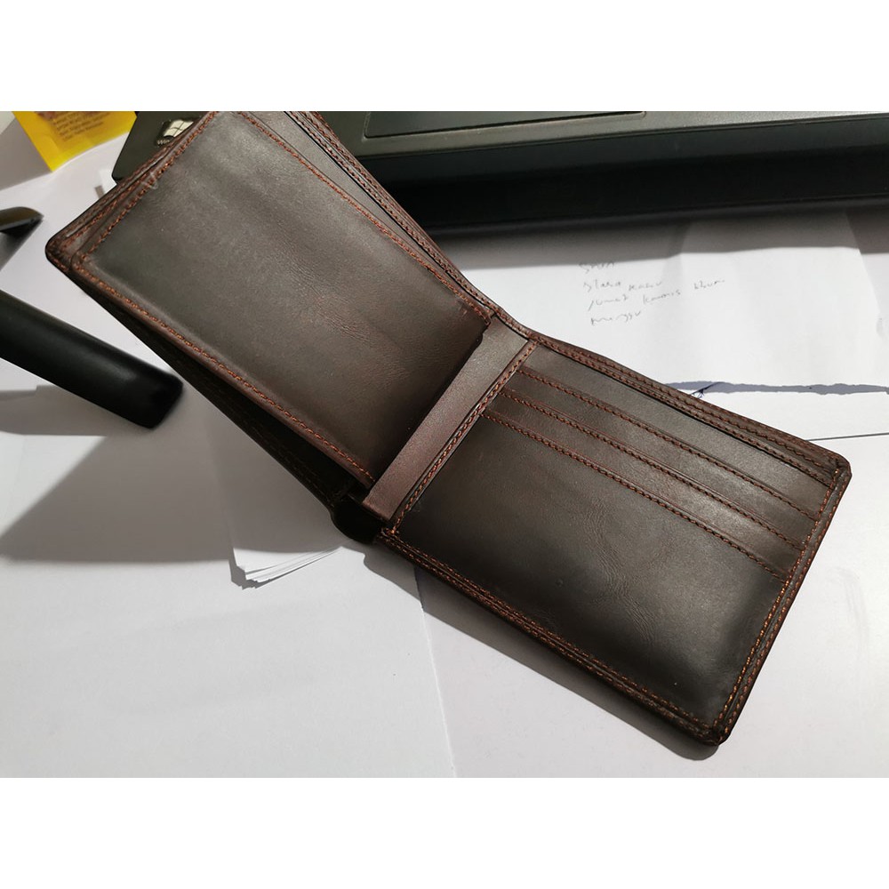 Dompet Couple Polos kulit asli Custom Grafir Nama Grade Tertinggi