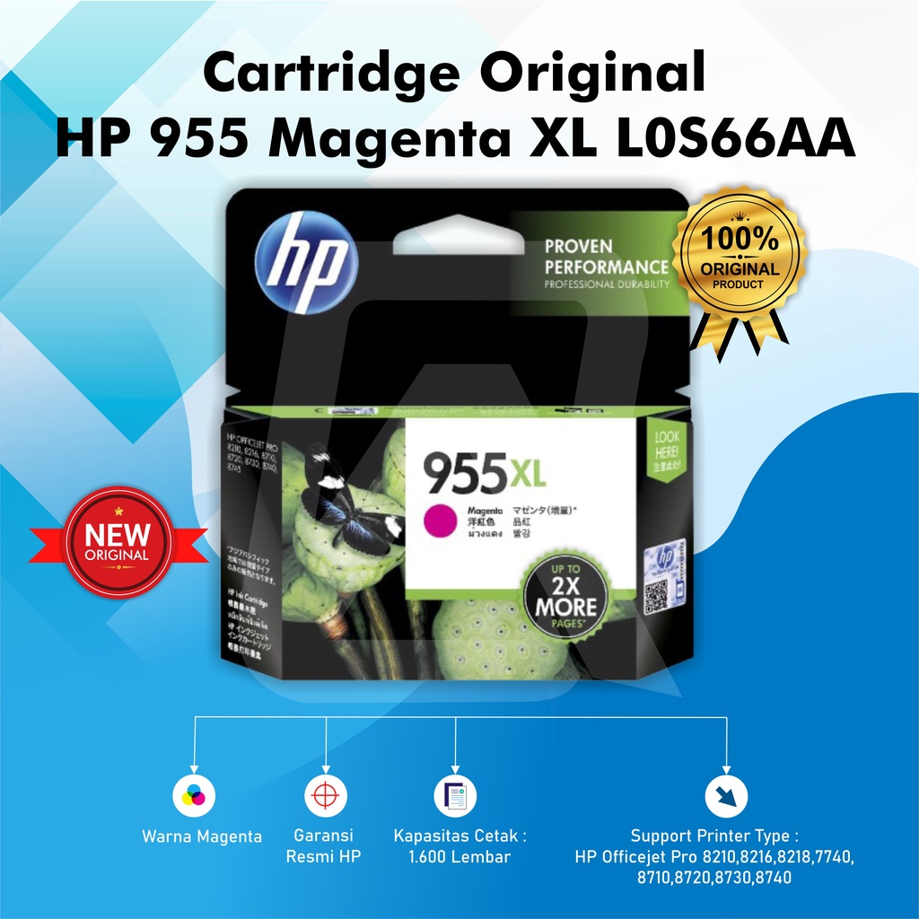 Tinta Hp 955 XL Black &amp; Colour Original Ink Cartridge