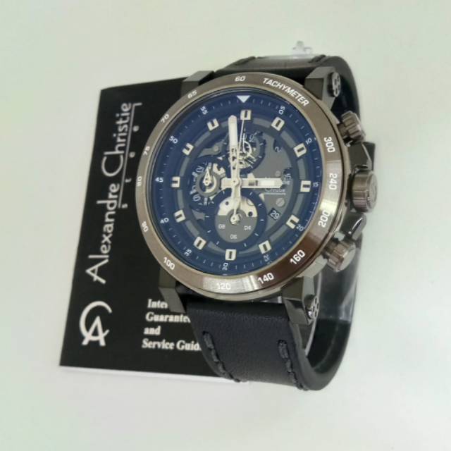 Jam Alexandre Christie AC 6429 MC black grey.  Jam tangan pria