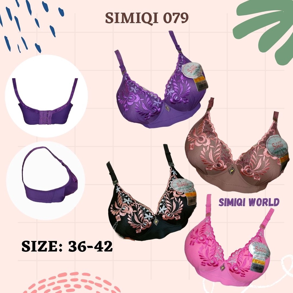 BRA SIMIQI Bordir / BH TANPA KAWAT 079 UKURAN&WARNA RANDOM BH FASHISION BH Motif Bordir Bunga