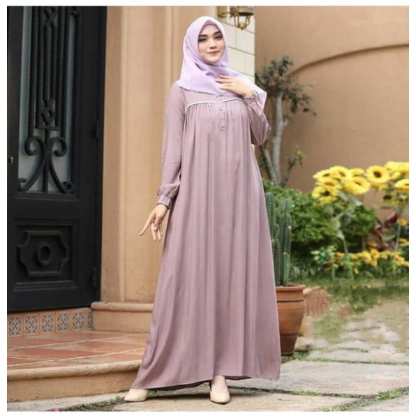 Baju gamis wanita terbaru 2022/SENJA DRESS/Pakaian muslim termurah bisa COD L|XL-WARNA LAPENDER