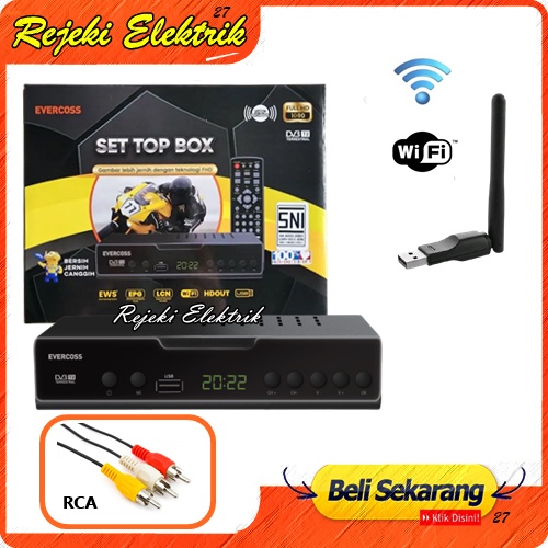 Set Top Box DVB T2 Evercoss Mega Box - Receiver Penerima Siaran Digital HD