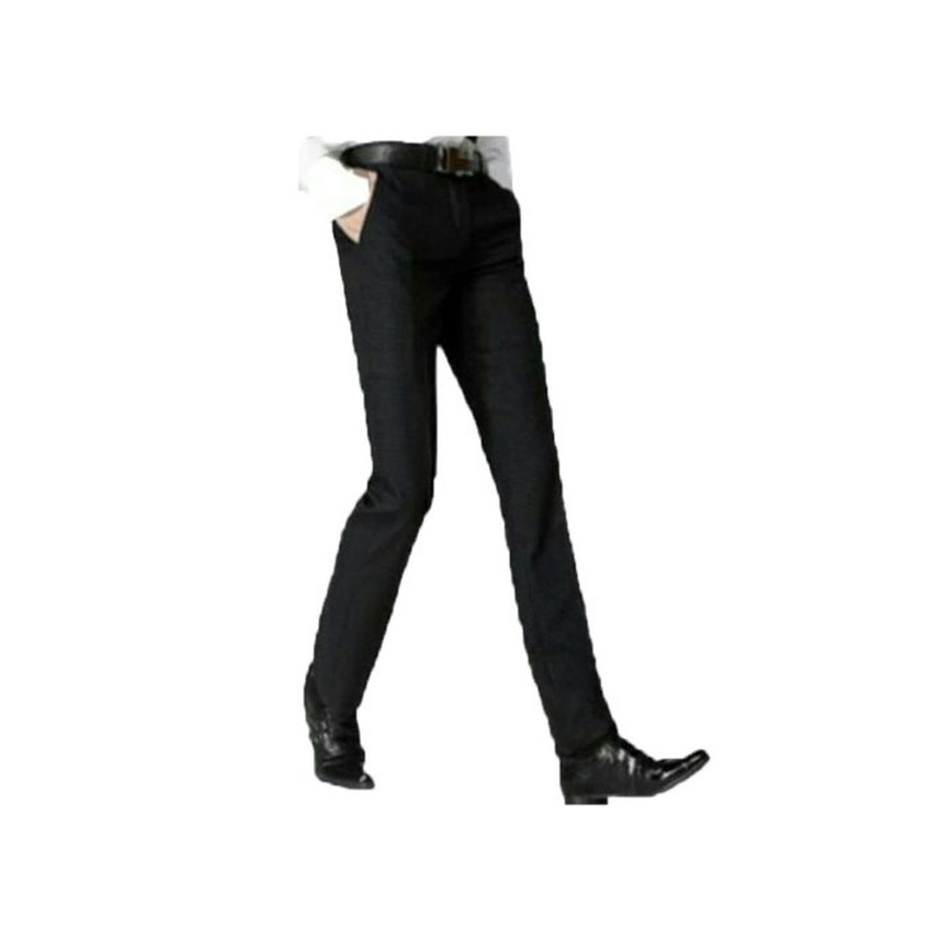 Lesta Langgeng Celana Formal Pria Dewasa Model Slimfit Bahan Kain Teflon Warna Hitam Panjang 27-36 ATEA