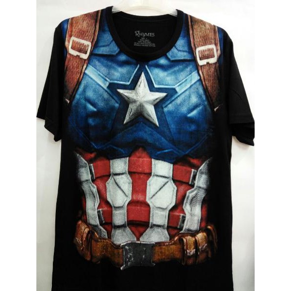 Kaos Baju Tshirt Superhero Captain America Body Big Size Jumbo Avengers XL Pria Laki Laki Rhymes