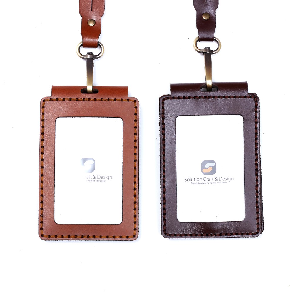 

ID Card Holder Kulit Sapi Genuine Custom Nametag Lipat Magnetic - KODE : IDH-LS003