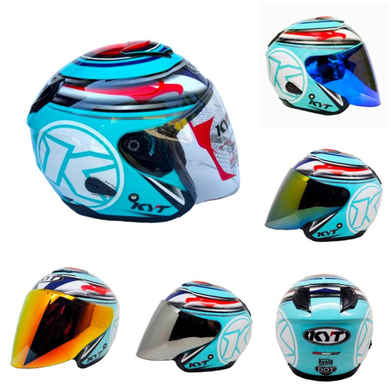 Helm Kyt Motif Aquamarine Kaca Venom