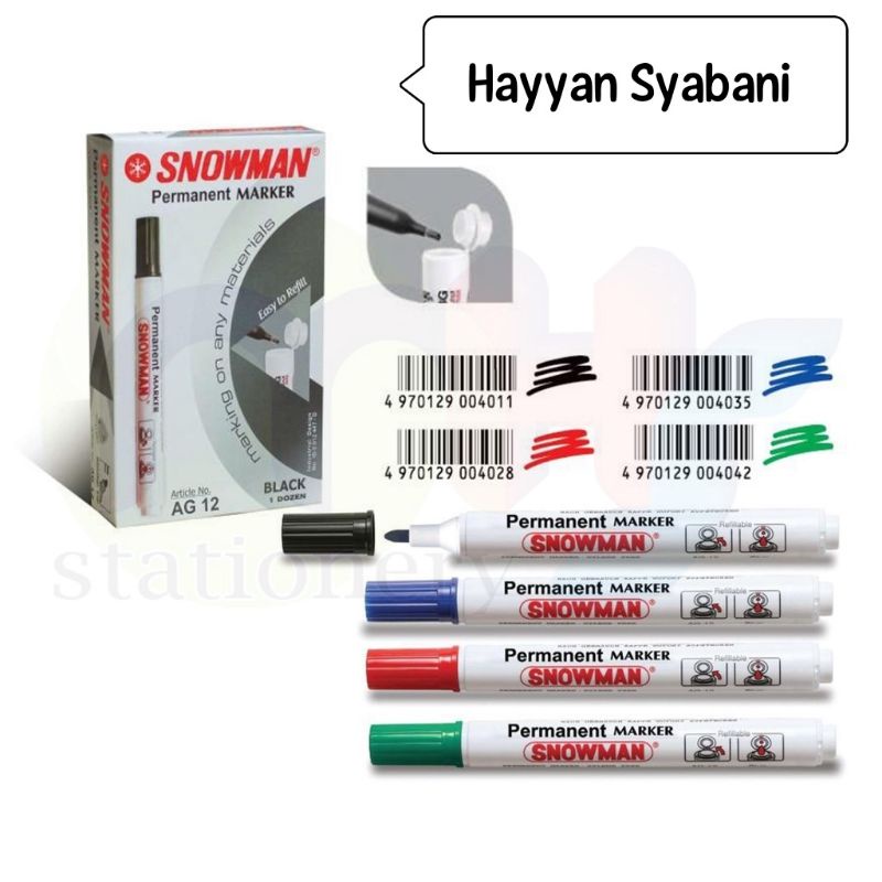 

Spidol Snowman Marker Original Satuan G12