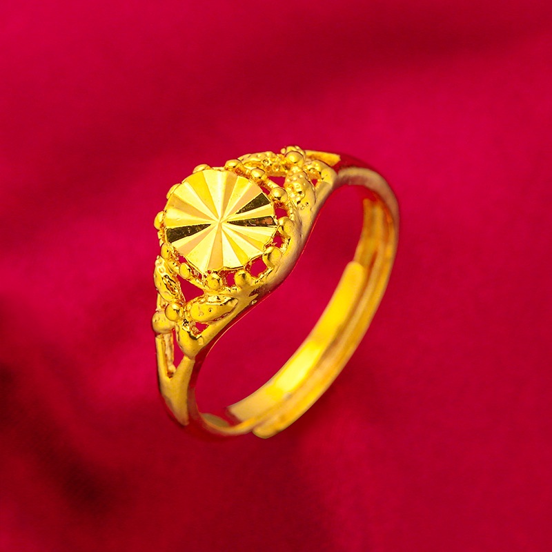 Cincin Desain Bunga Lapis Emas Emas Asli Kadar 375Gaya Bangkok Simple Untuk Wanita