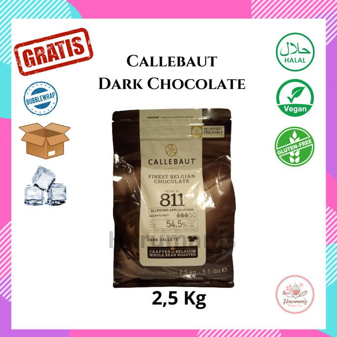 

Callebaut Dark Chocolate Couverture 811 54,5% Kemasan Asli 2,5kg ---NEW---