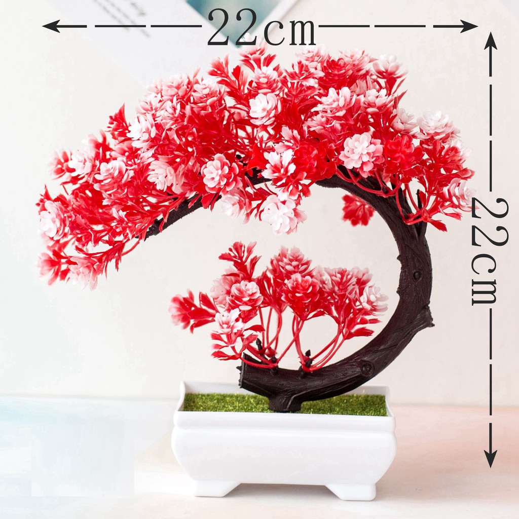 COD / Bonsai Plastik Artifisial Pohon Bonsai Mini Bunga Artificial Plastik Pot Hiasan Pohon Buatan