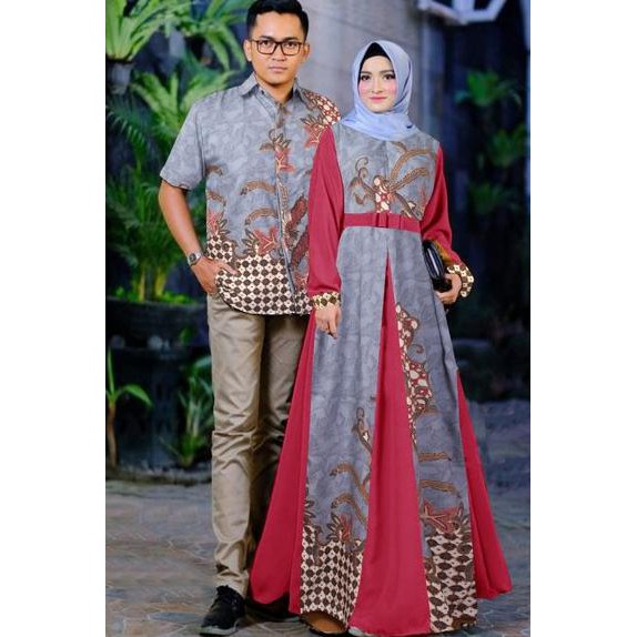 readu tiga warna baju couple kapel cople kemeja hem gamis busana muslim maxy maxi syari batik