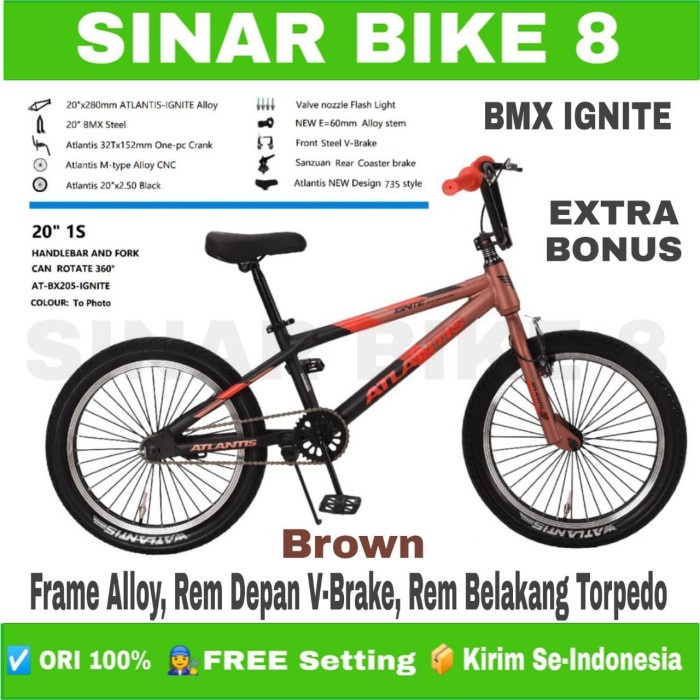 Sepeda Anak Laki Ukuran 20 Inch BMX ATLANTIS IGNITE  Alloy Rotor Torpedo