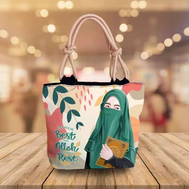 Tote bag tali sumbu/tas hijabers