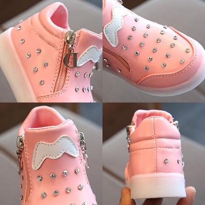 Sepatu Anak Perempuan LED Sneakers Import Boots