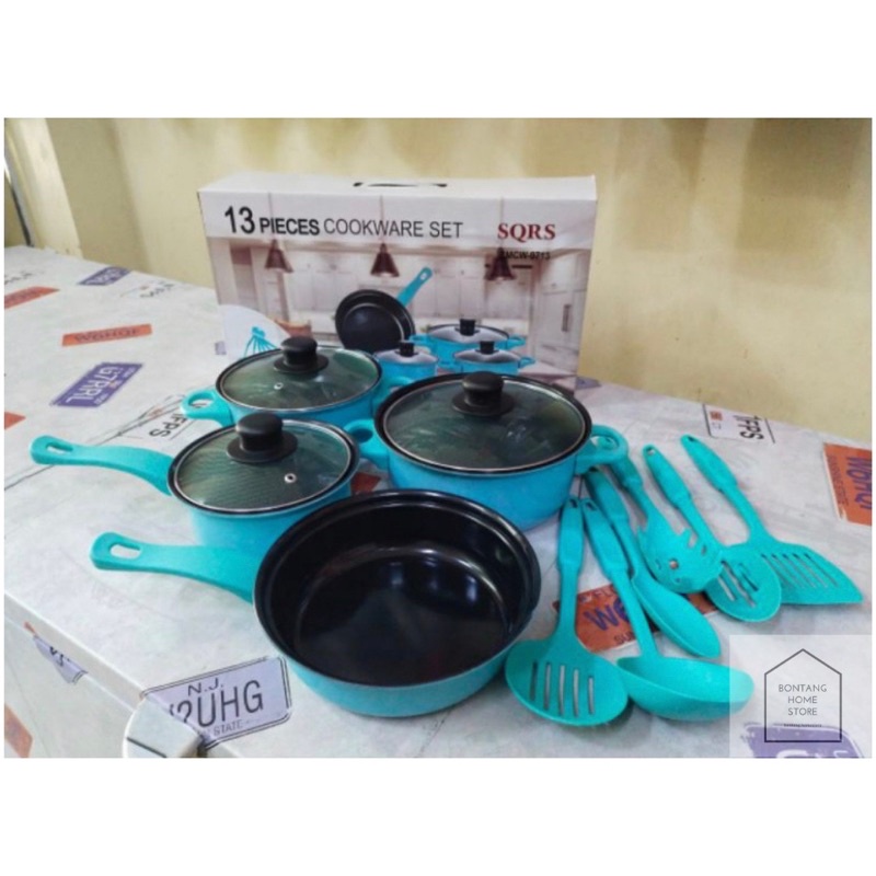 COOKWARE SET 13 PCS SQRS || PANCI SET 13 PCS - WARNA TOSCA