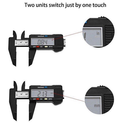 Digital Caliper 0-150mm Jangka Sorong Sigmat Penggaris Digital Bahan Plastik Carbon Fiber Ringan Akurat Plus Baterai Vernier Portabel