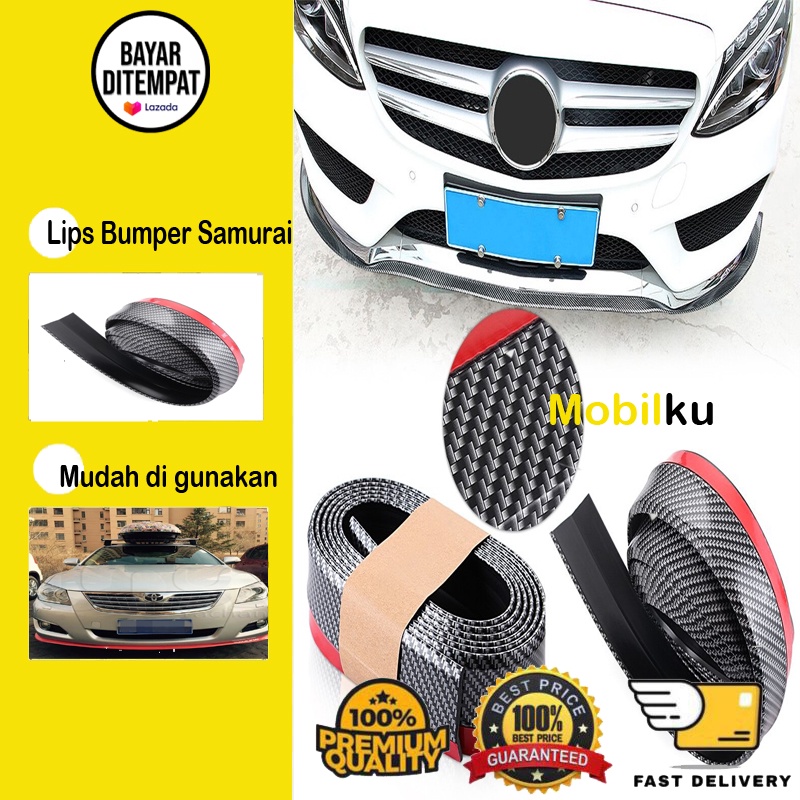 [BISA COD] Pelindung Bumper List Karet Universal Hitam Samurai CARBON