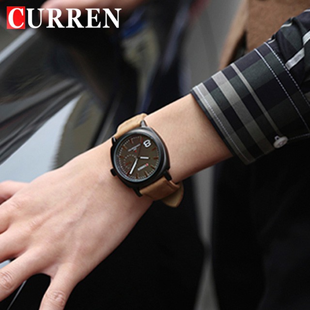 CURREN 8139 Jam Tangan Pria Analog Tali Kulit WK-SBY